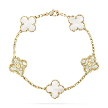 [Luna Brilliance]CLOVER DIAMOND GOLD BRACELET COLLECTION,5 MOTIFS