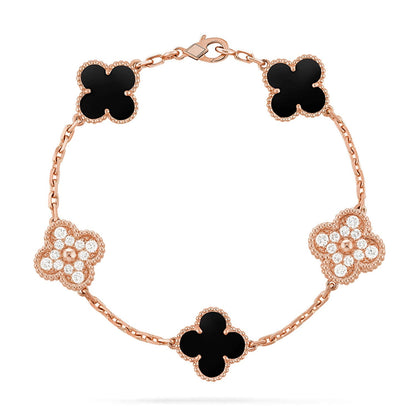 [Luna Brilliance]CLOVER DIAMOND ROSE GOLD BRACELET COLLECTION,5 MOTIFS