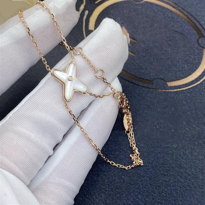 [Luna Brilliance]JEUX BRACELET WHITE MOP PINK GOLD 1 DIAMOND