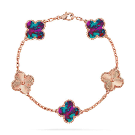 [Luna Brilliance]CLOVER LASER ROSE GOLD BRACELET COLLECTION,5 MOTIFS