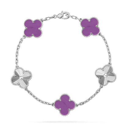 [Luna Brilliance]CLOVER LASER SILVER BRACELET COLLECTION,5 MOTIFS