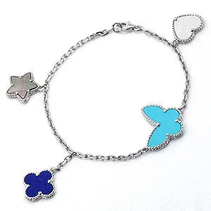 [Luna Brilliance]LUCKY SPRING SILVER BRACELET 4 MOTIF