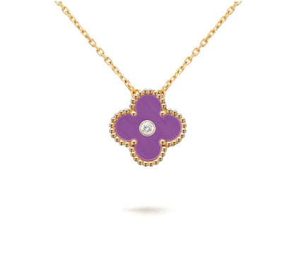 [Luna Brilliance]CLOVER 15MM DIAMOND SINGLE FLOWER NECKLACE COLLECTION