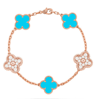 [Luna Brilliance]CLOVER DIAMOND ROSE GOLD BRACELET COLLECTION,5 MOTIFS