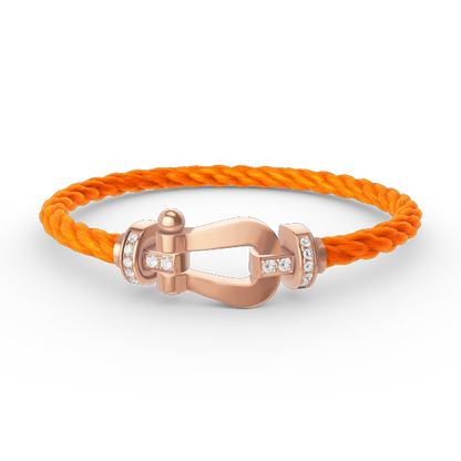 [Luna Brilliance]FORCE LARGE HORSESHOE HALF DIAMOND BRACELET ROSE GOLD