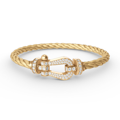 [Luna Brilliance]FORCE LARGE HORSESHOE FULL DIAMOND BRACELET GOLD