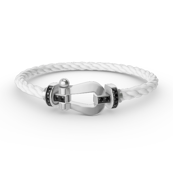 [Luna Brilliance]FORCE LARGE HORSESHOE BLACK DIAMOND BRACELET SILVER