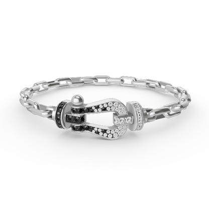 [Luna Brilliance]FORCE LARGE HORSESHOE CLASP  METAL BRACELET