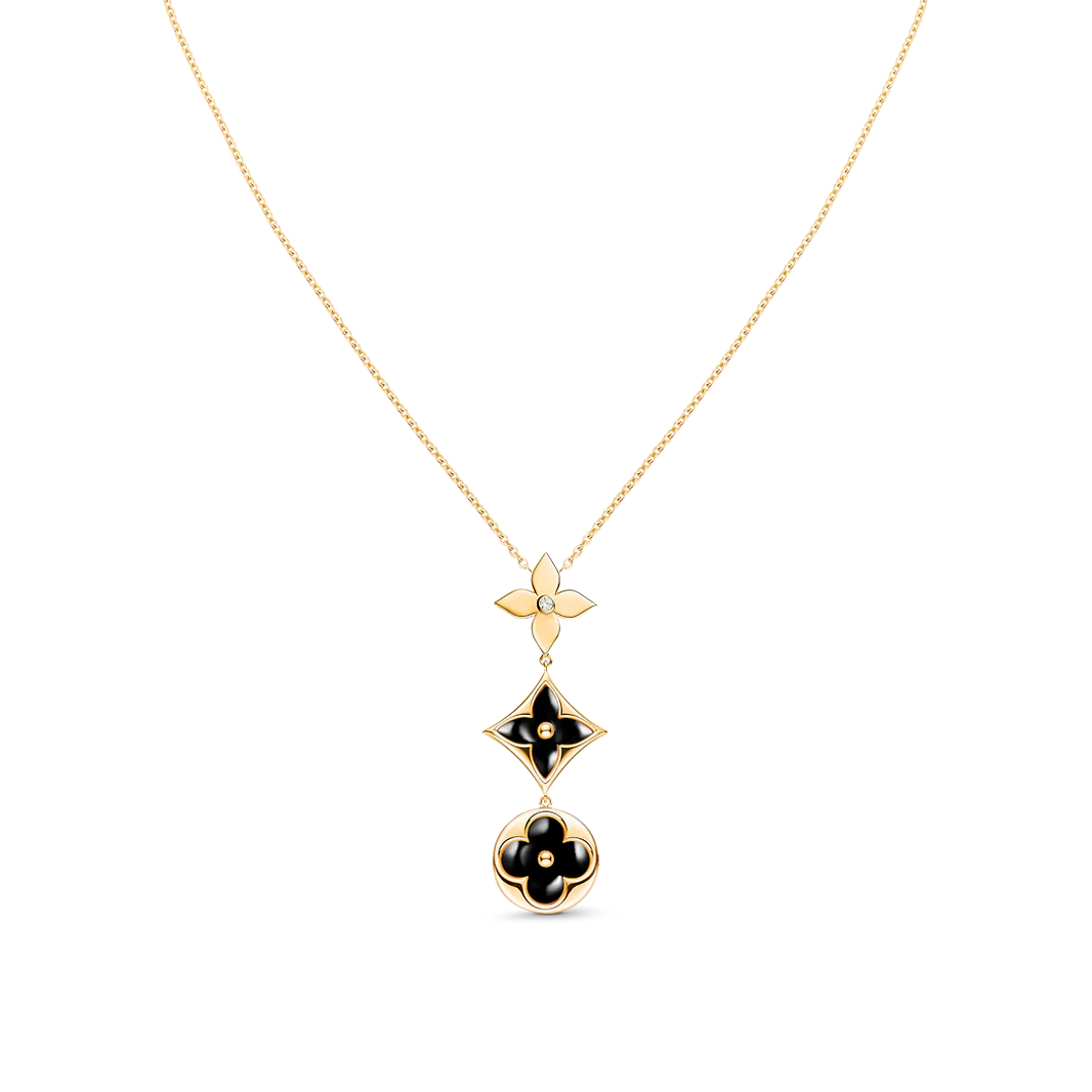 [Luna Brilliance]STAR AND SUN ONYX PINK GOLD NECKLACE