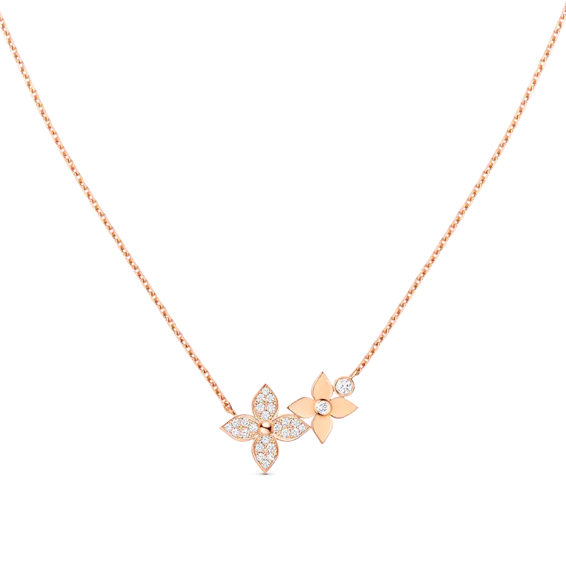 [Luna Brilliance]STAR BLOSSOM NECKLACE PINK GOLD DIAMONDS