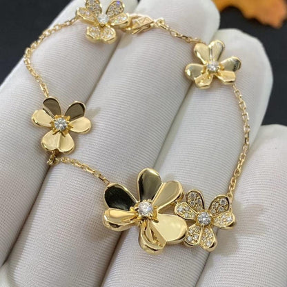 [Luna Brilliance]FRIVOLE GOLD 5 FLOWERS BRACELET