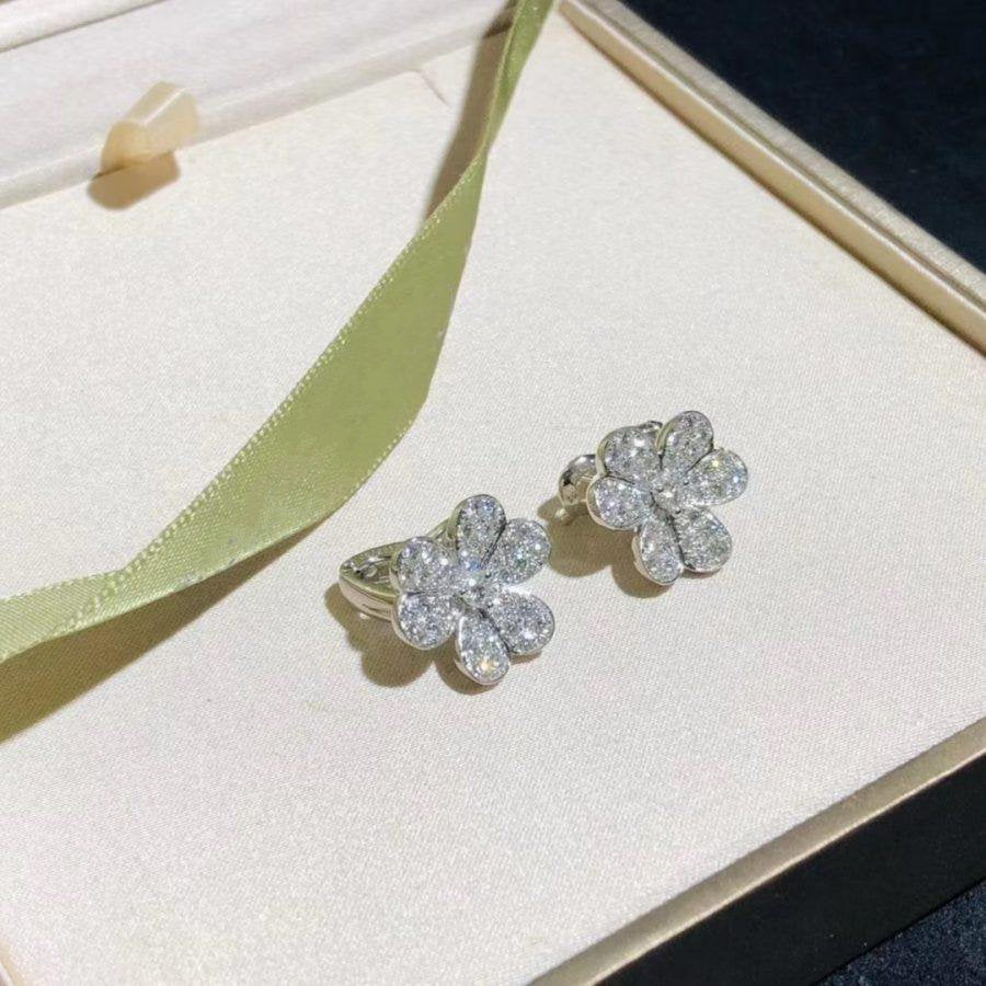 [Luna Brilliance]FRIVOLE SILVER FLOWER DIAMOND EARRINGS