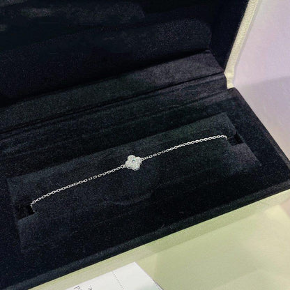 [Luna Brilliance]CLOVER  SINGLE FLOWER BRACELET SILVER