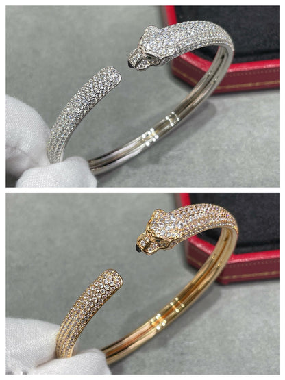 [Luna Brilliance]PANTHERE FULL DIAMOND OPEN BRACELET